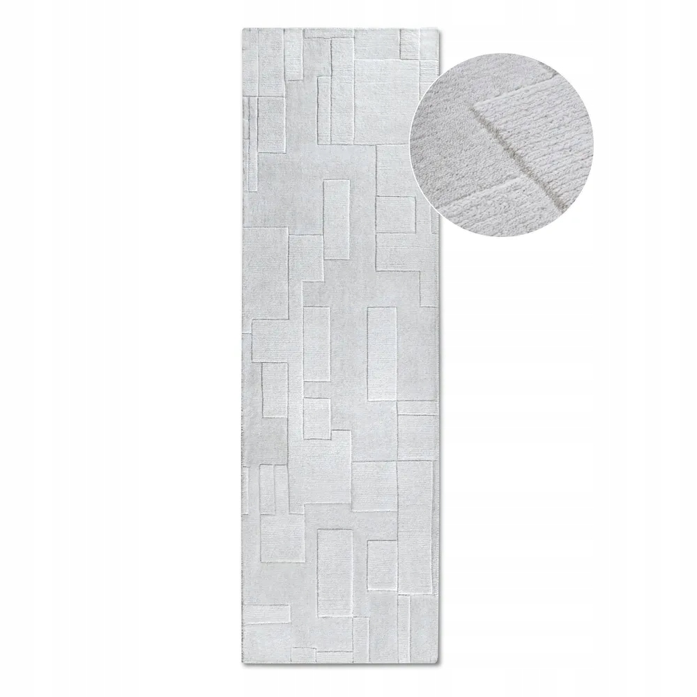 Behúň do chodby 80x250 cm, krémový, moderný 3D vzor