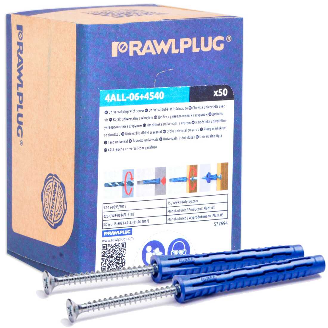 

Rawlplug Kołki 4ALL 6x30 Z Wkrętami 4,5x40 50szt