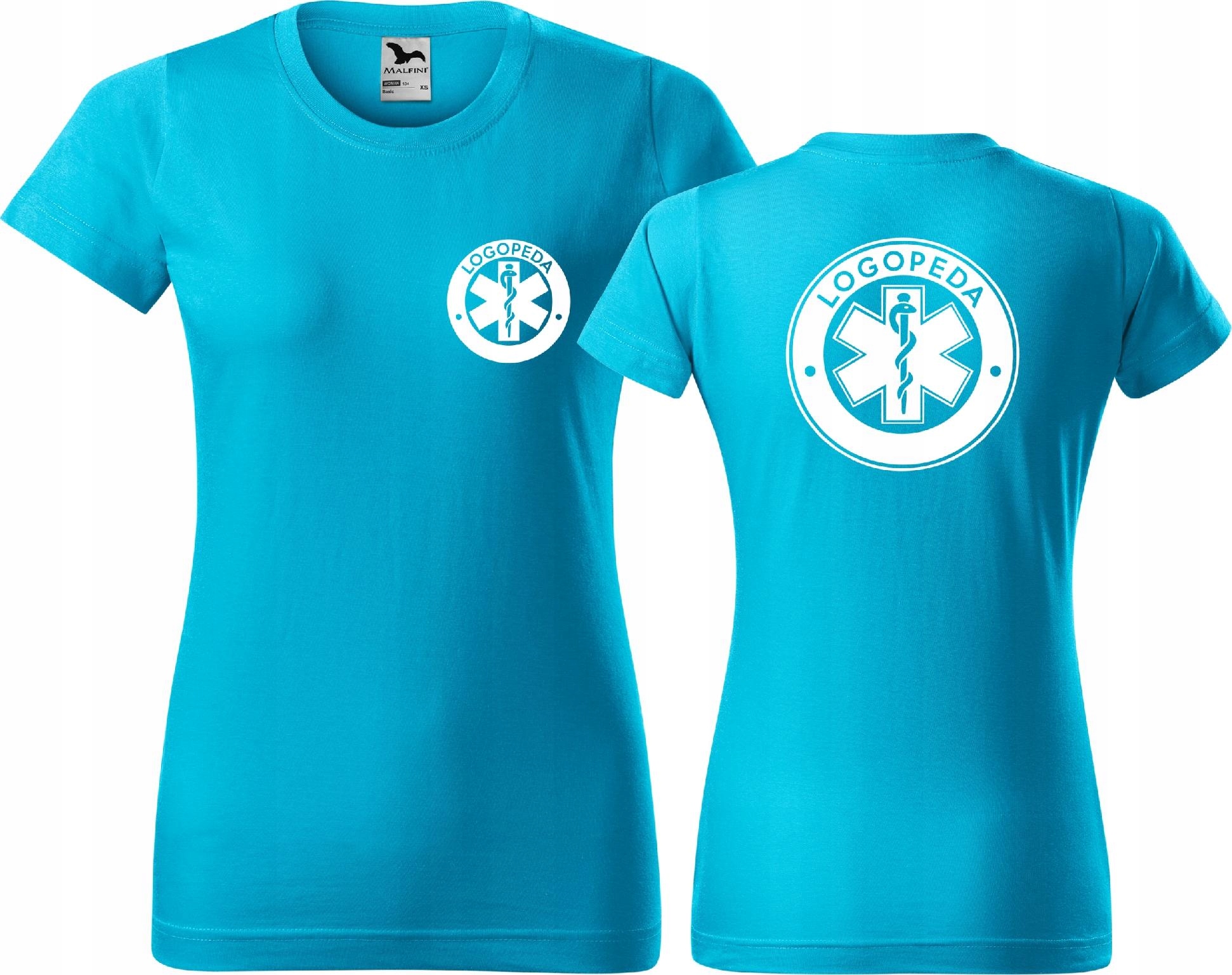 

Koszulka medyczna t-shirt z nadrukiem Logopeda L