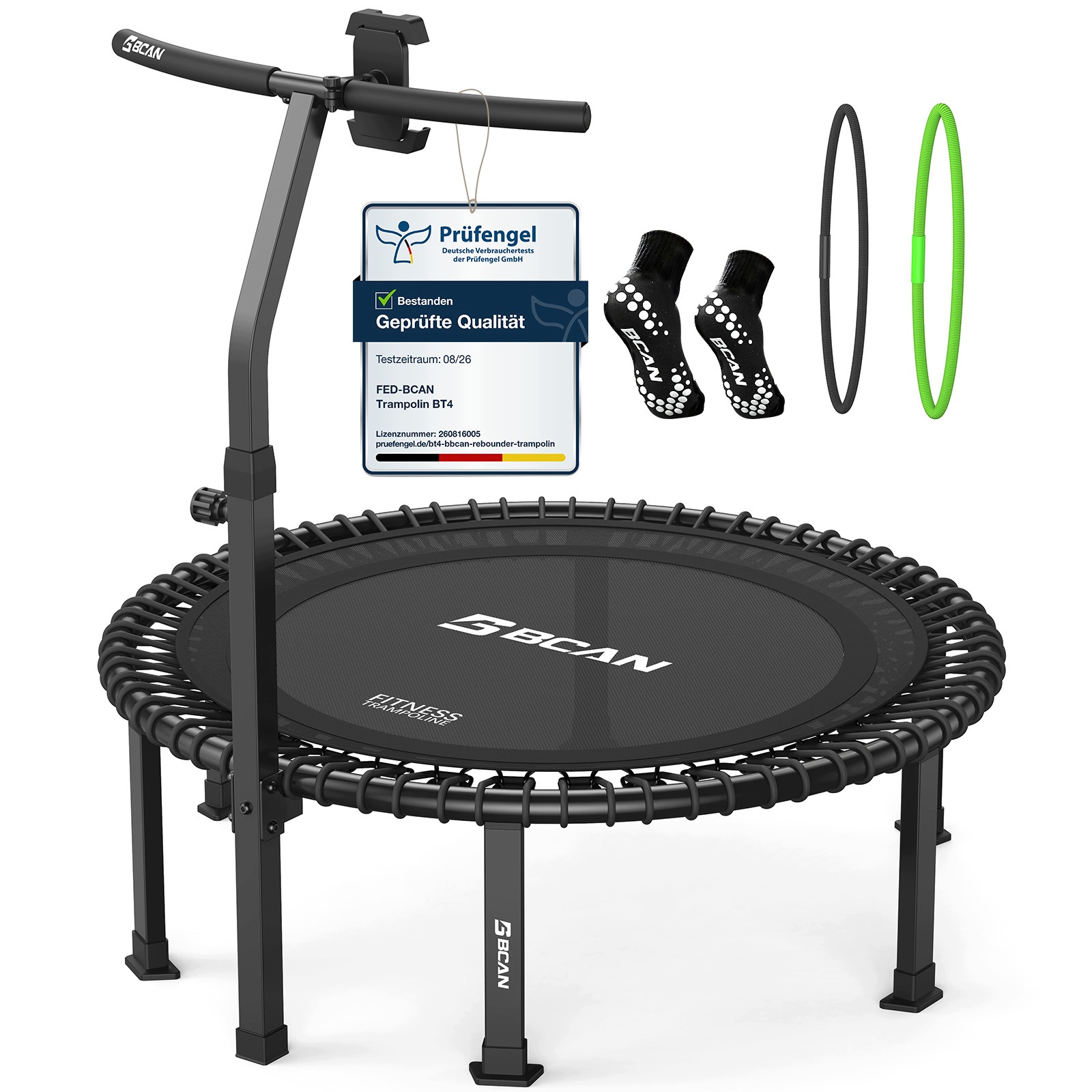 Fed Fitness Bcan Series BT4 bungee trampolína s madlem Max 227kg Černá