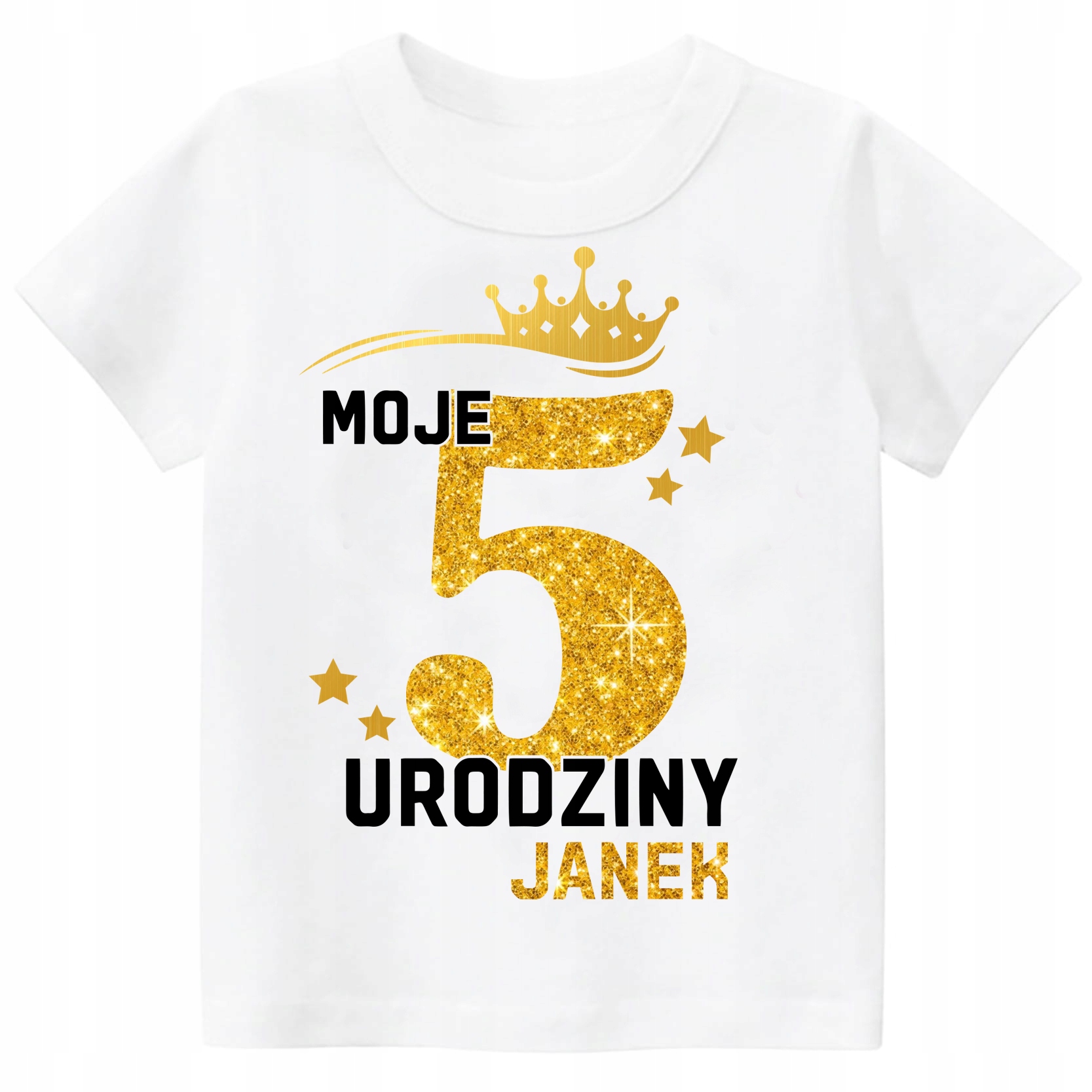 

Koszulka Urodziny Moje 5 Urodziny Brokat Imię 116