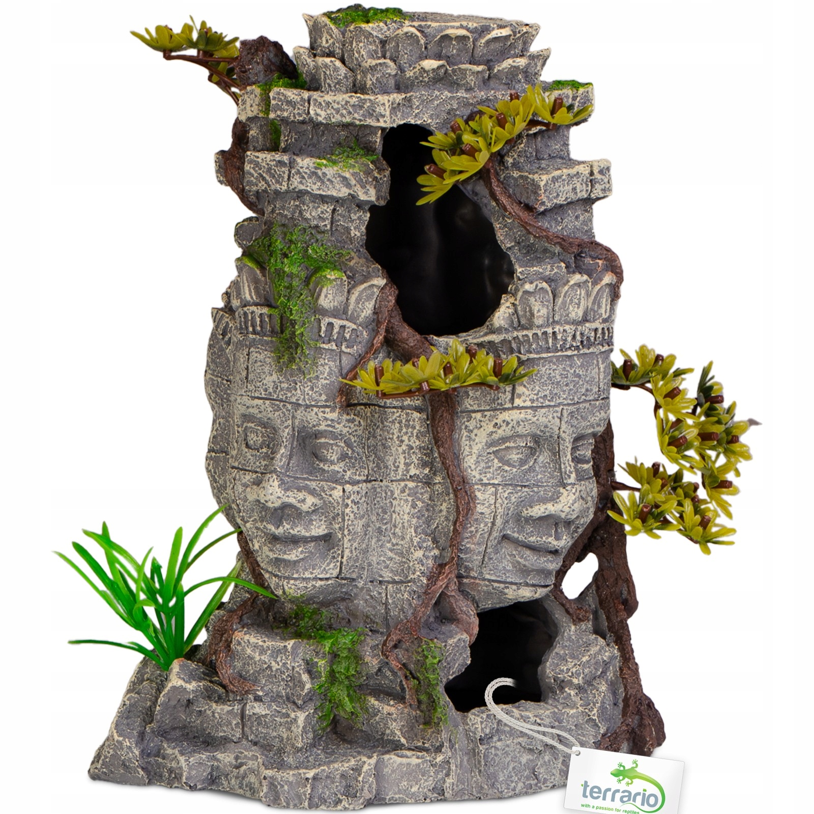 Levně Dekorace Do Akvária 18X12X23 CM Hlava Ve Skále Terrario Temple Ruins Taj