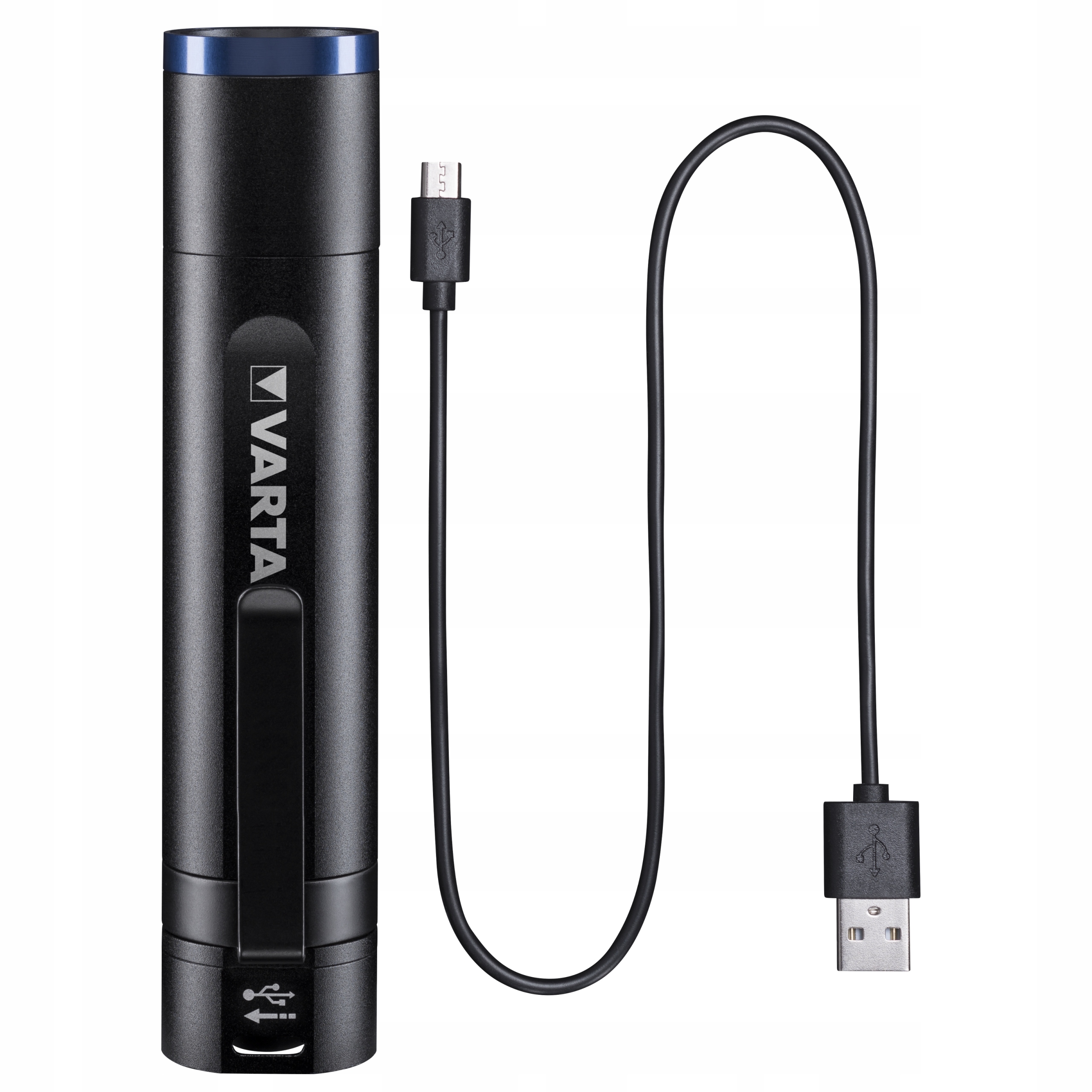 Аккумуляторный светодиодный фонарик VARTA F20R 400lm + кабель