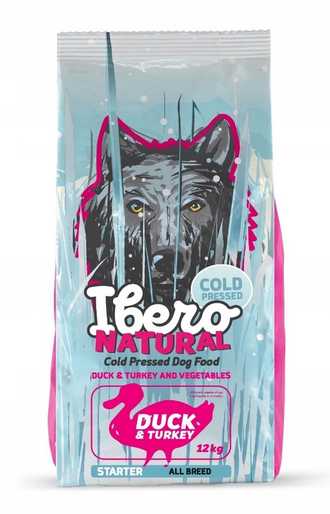 Sucha karma Ibero Cold Pressed Duck Turkey Starter kaczka indyk 12kg