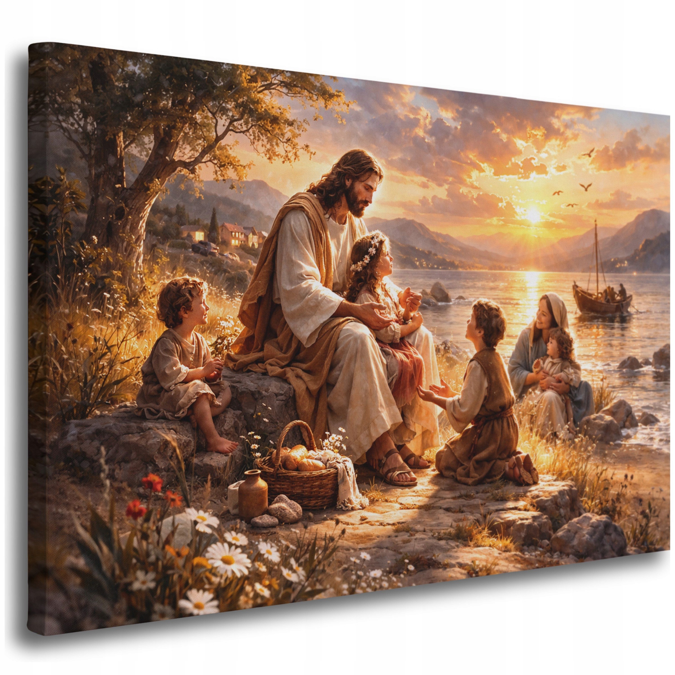 Obraz do Salonu Jezusa Nauczyciel 40x60 Obrazy Płótnie na Ścianę Religijny