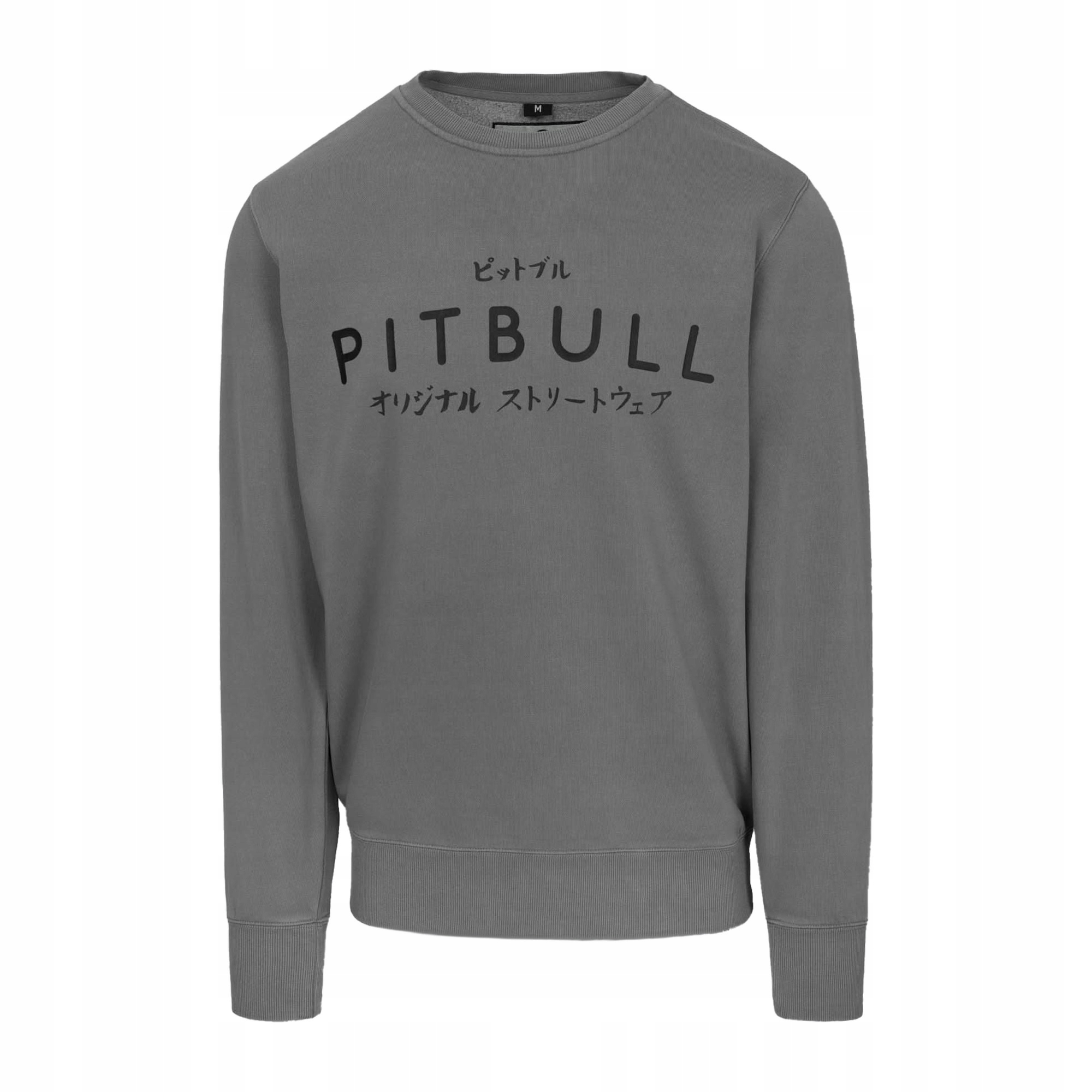 Pánská mikina Pitbull Mt Fuji Crewneck Sweatshirt washed grey XXL