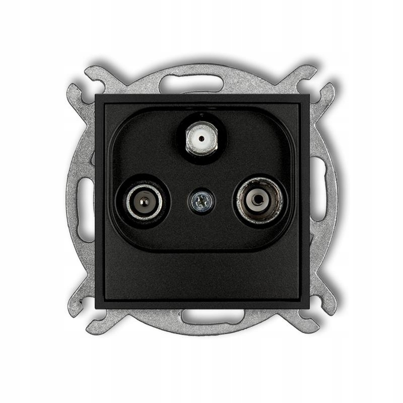 Karlik Mini černý mat zásuvka Rtv-sat koncová