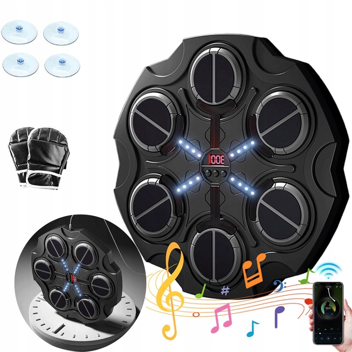 500 mAh Bluetooth nástěnná boxovací deska se 3 rychlostmi a 3 režimy