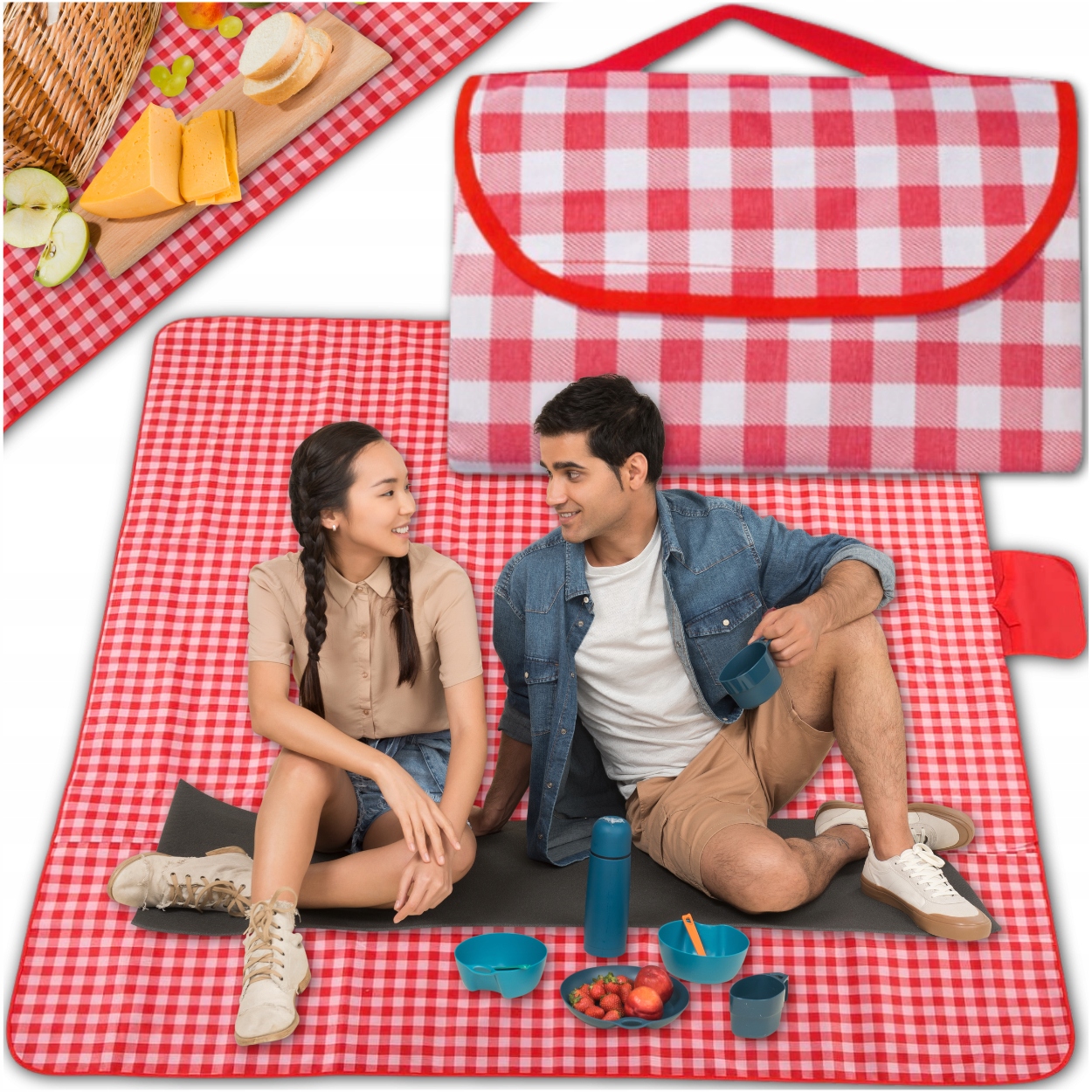 KOC WODOODPORNY PLAŻOWY PIKNIK MATA IZOLACJA XL 200 x 200cm WYSOKA JAKOŚĆ Stan opakowania oryginalne