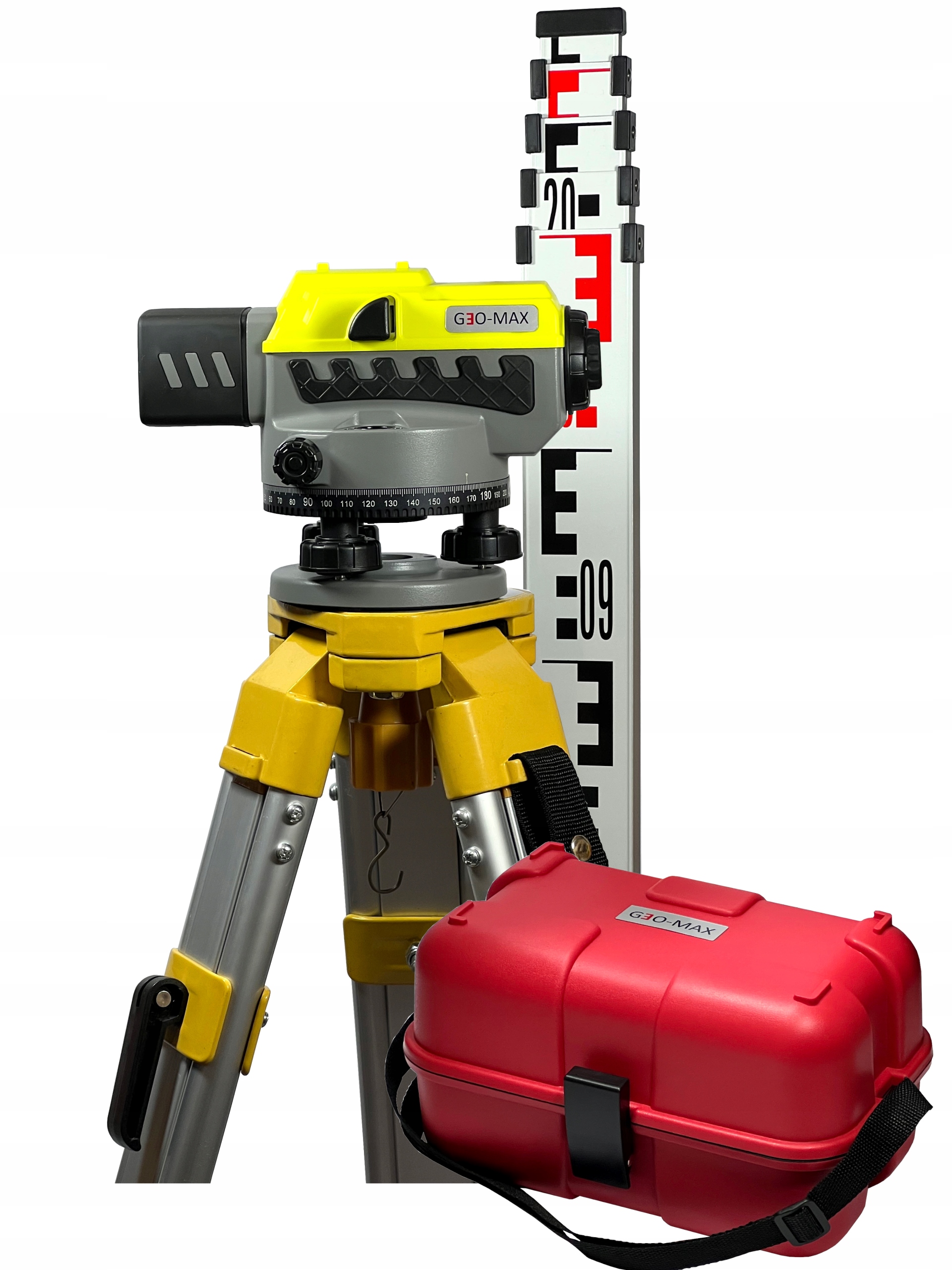 NIWELATOR optyczny GEO-MAX [LVL-AL36] + STATYW [TA03ZY] + ŁATA 5m [Ls5]