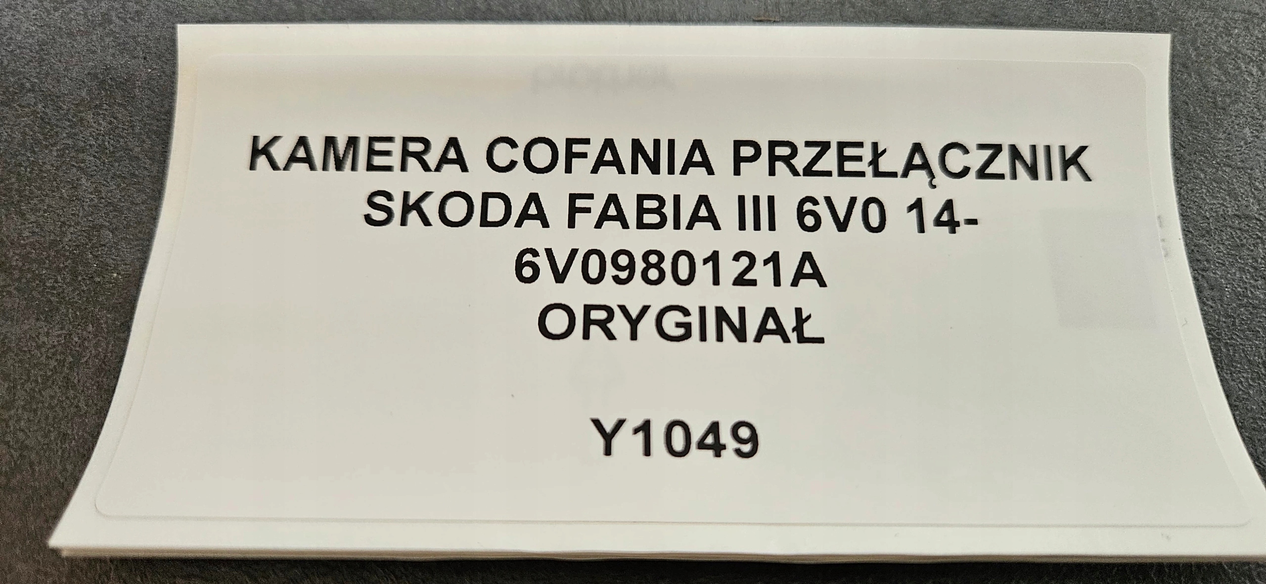 KAMERA reversing SKODA FABIA III 6V0 14- original