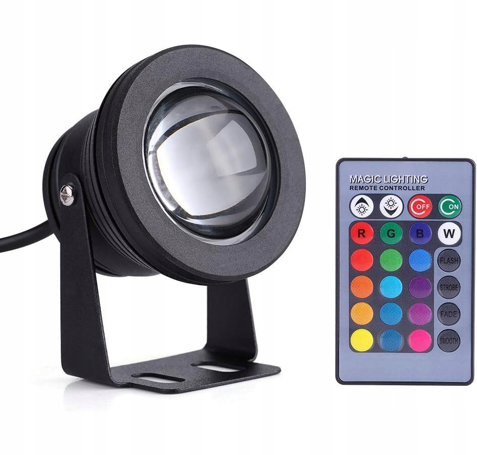 PODWODNE ŚWIATŁO LED, WODOODPORNA LAMPA PODWODNA RGB, DEKORACJA REFLEKTOR Marka bez marki