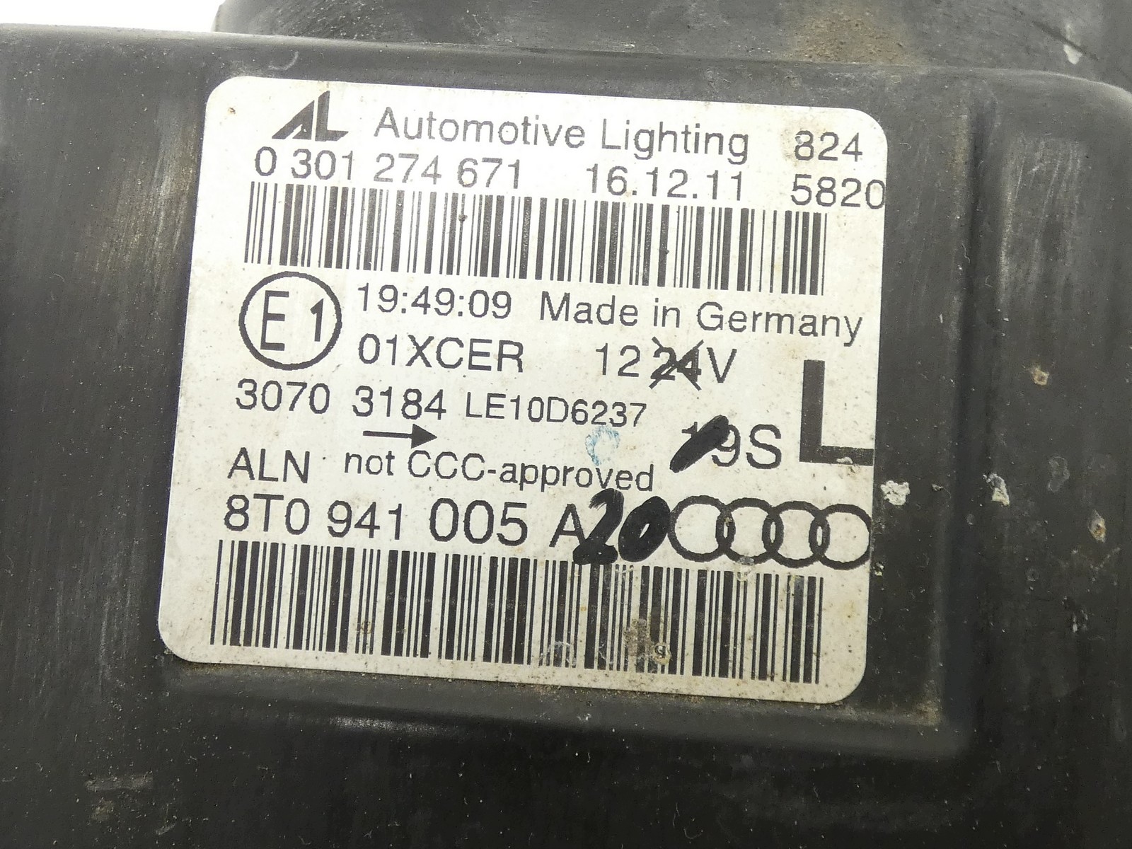 light left front left front XENON AUDI A5 8T LIFT 11-15R 8T0941005A