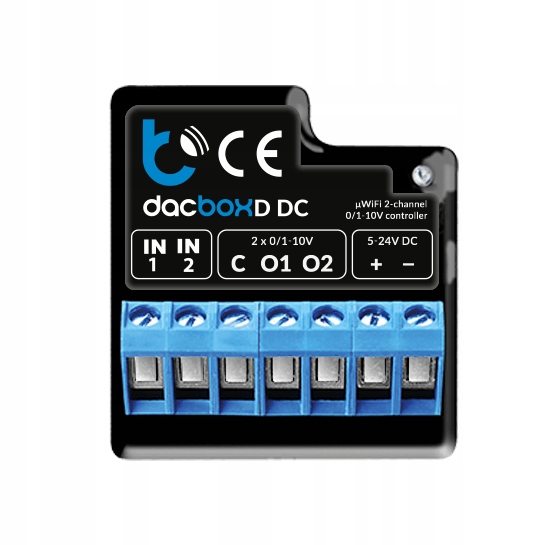 Dvoukanálový stmívač/regulátor výkonu dacBoxD DC 0-10V/0-5V WiFi Blebox