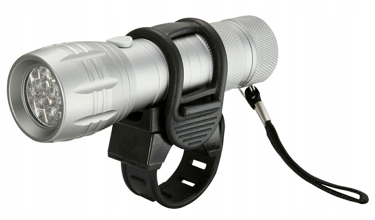 Lampka Do Roweru Przednia Latarka 9xLED Aluminium
