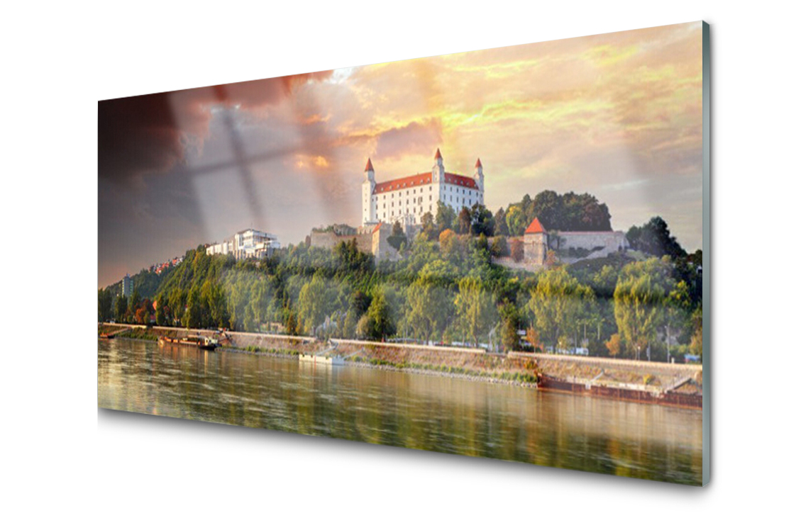 

Panel szklany Płytka Miasto Jezioro 120x60 + Klej