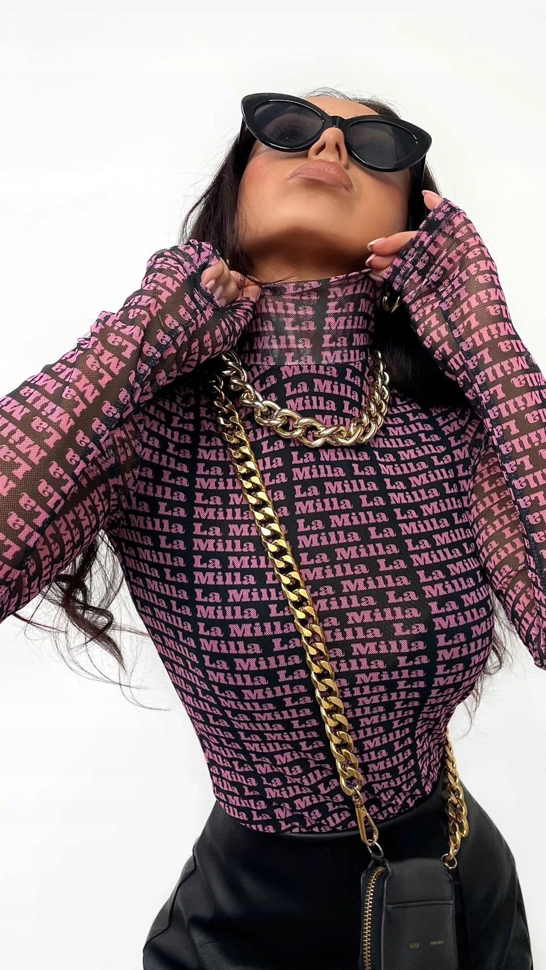 La Milla pologolfová halenka s dlouhým rukávem střih, přiléhavý velikost Xs/s potisk