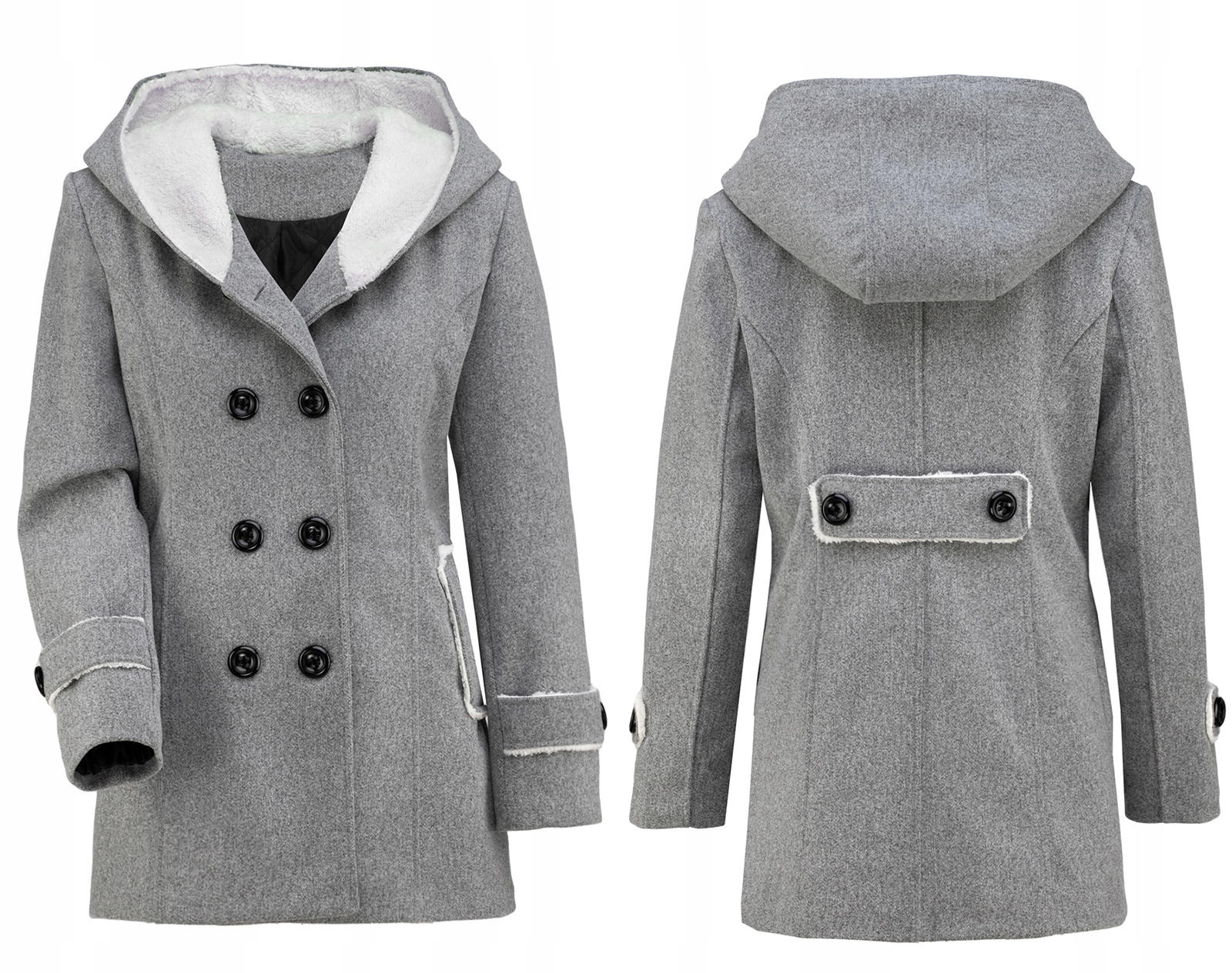 Dámský Teplý Kabát S Kožíškem S Kapucí XXL