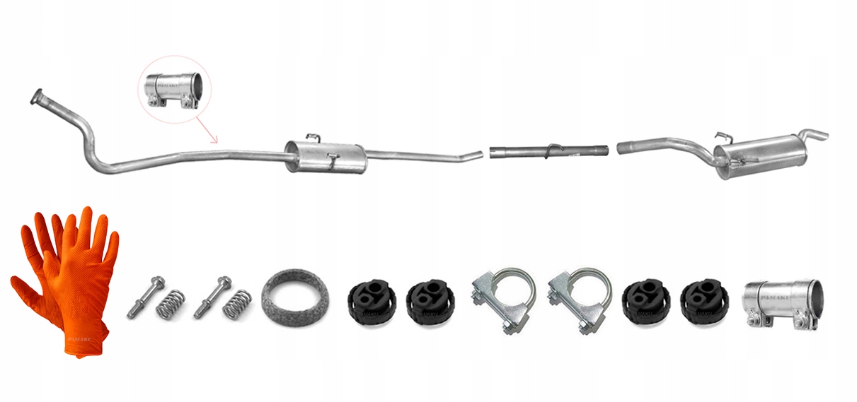 Fiat Scudo 1.9 Diesel 52 kW (1995 -2003) Lwb Tlumič Středový Koncový