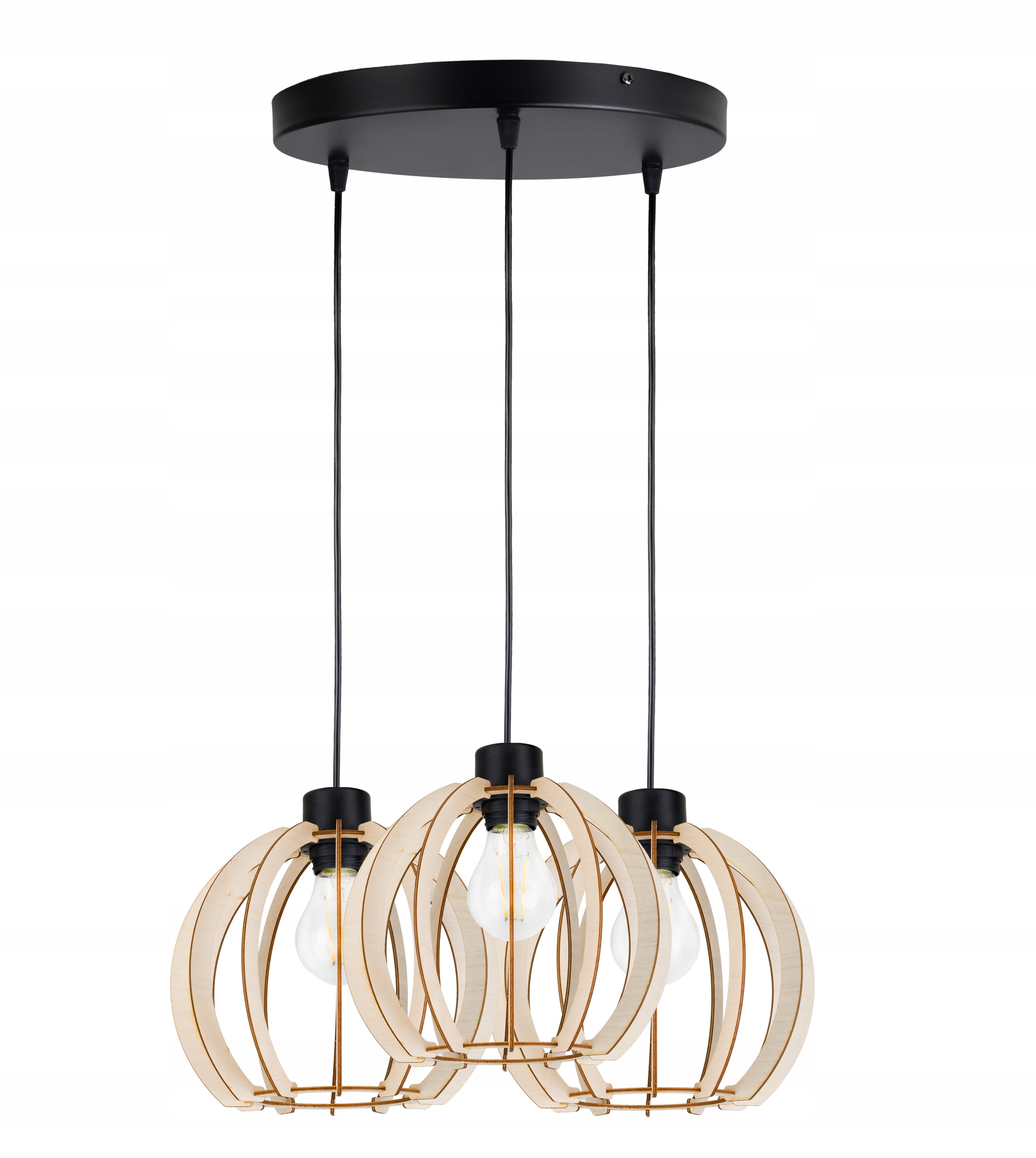 Závěsná Lampa Zwis stropní lustr Kula Dřevo 3