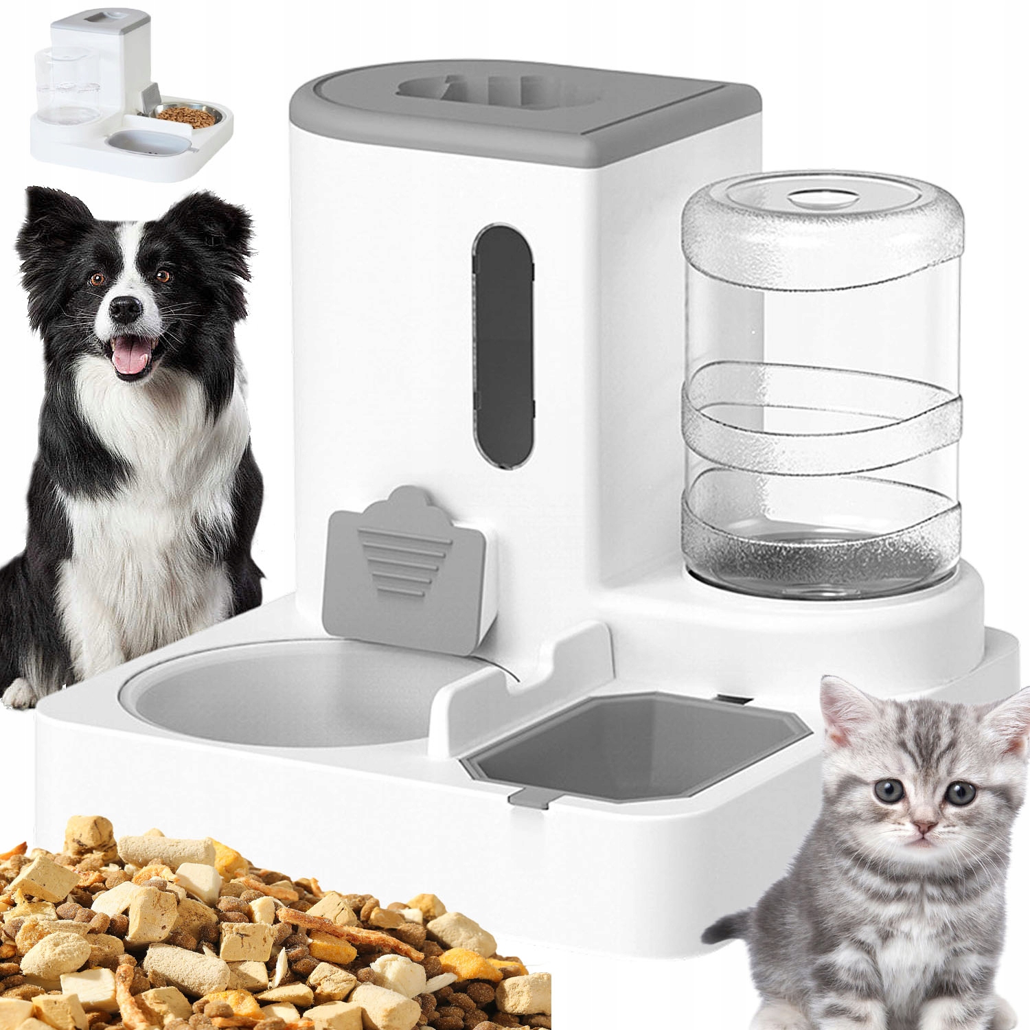 Levně 2V1 Automatický Podavač Krmiva A Vody Dvojitá Miska Pro Psa Kočku Dávkovač