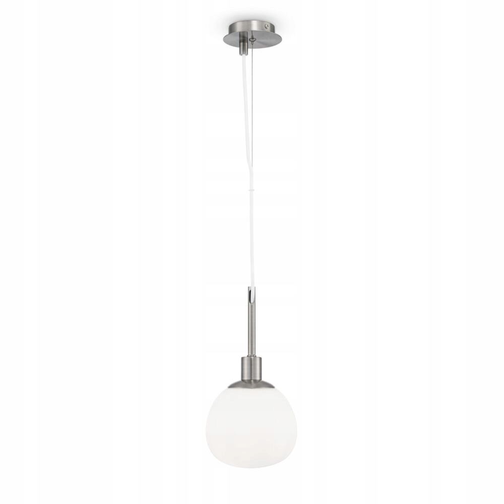 Závesná lampa nikel biela sklenená guľa bodová nad stôl Maytoni