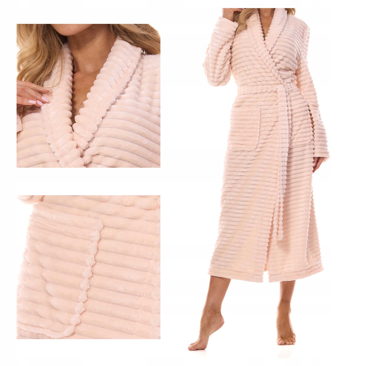 L-L Dámský dlouhý elegantní a pohodlný župan Ritta 2415 meruňkový XL