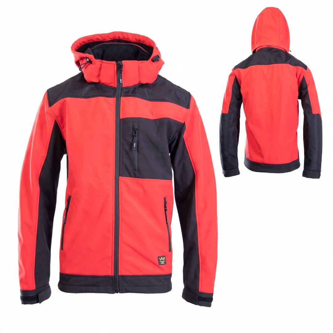 

Softshell kurtka z kapturem czerwona membrana 4XL