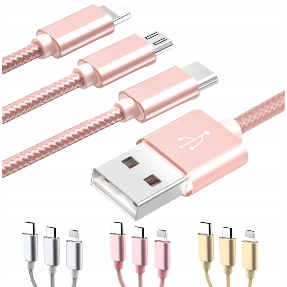 

Kabel 3W1 Usb Micro Usb Lightning Iphone Usb-c