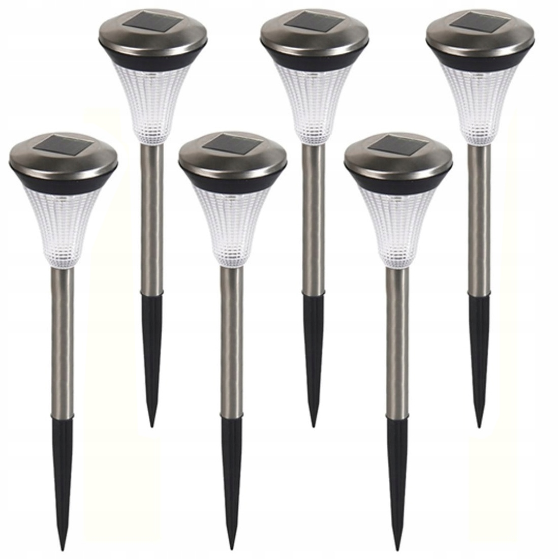 6x Lampa solarna LED ogrodowa wbijana słupek latarenka stalowa SuperLED