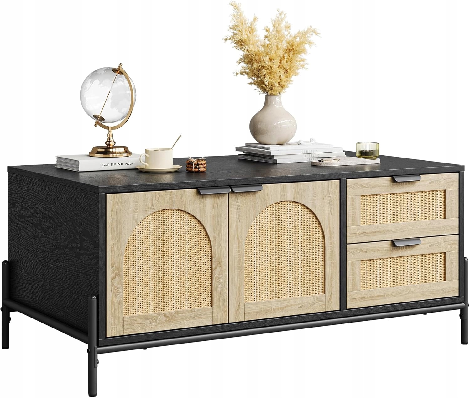 Kávový stolek s zásuvkami a policí