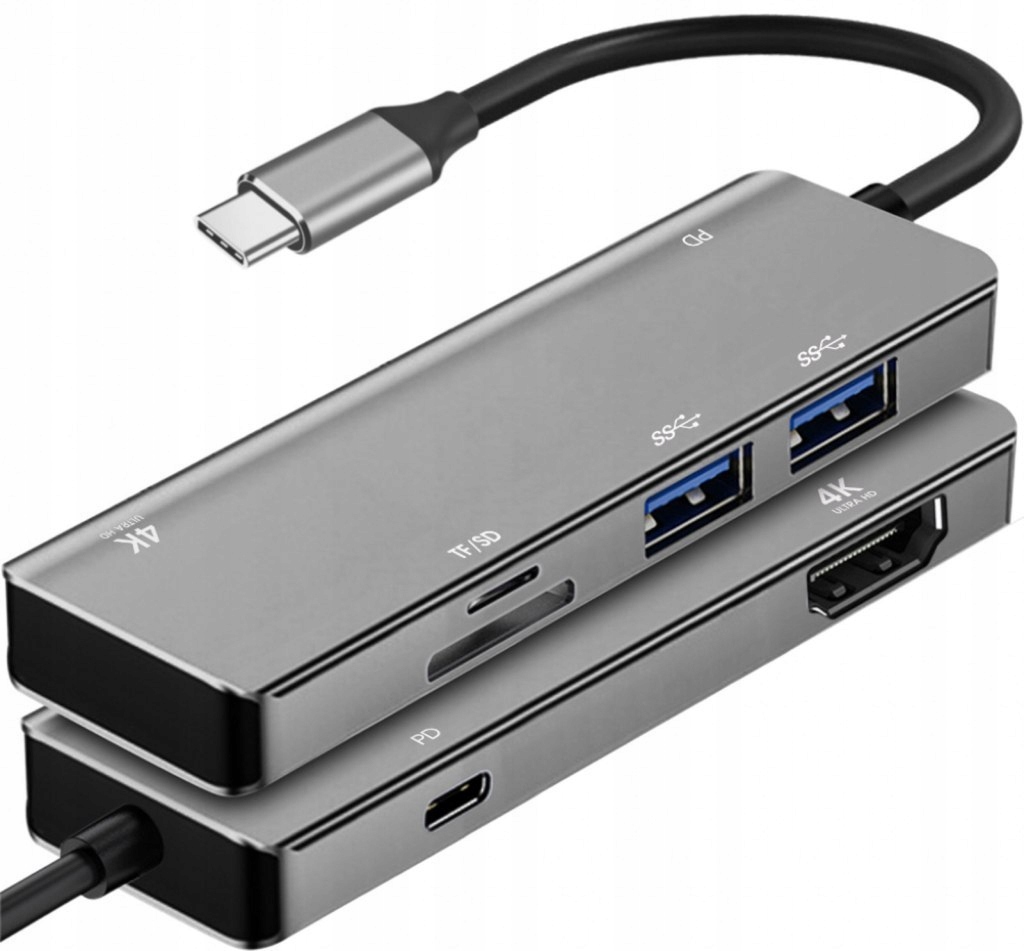 Adaptér Usb-c samec Hdmi samice 4k 60Hz 2x USB3.0 1x Usb-c Cf/sd č