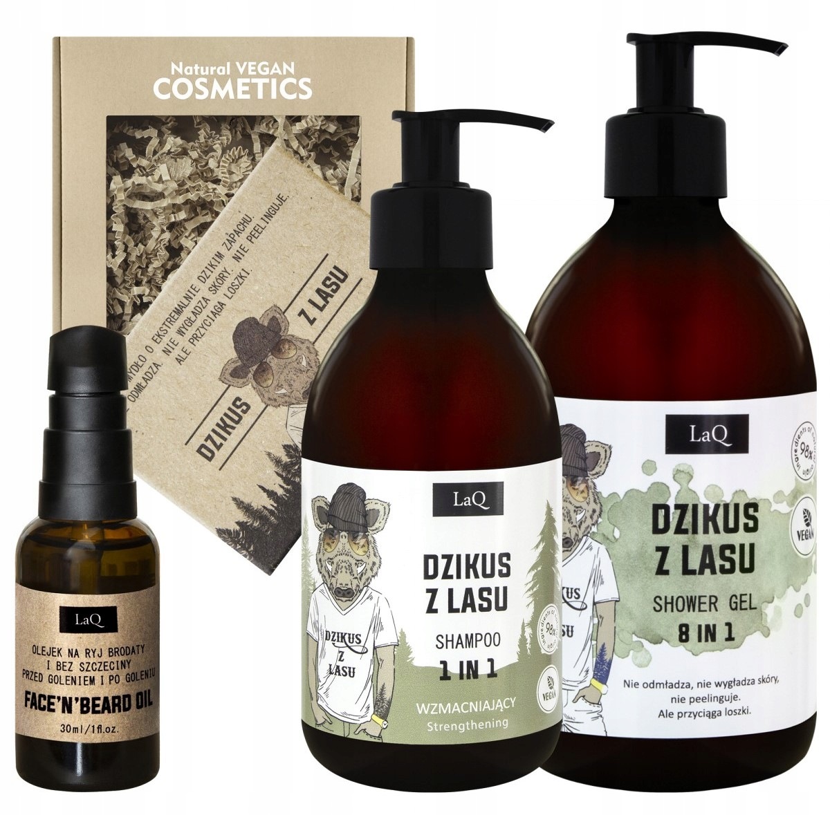 Laq Sada Dzikus Z Lesa; gel 500 ml, šampon 300 ml, olej 30 ml, kostka 85 g