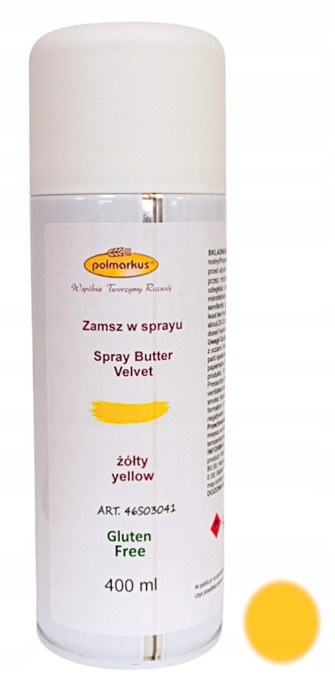 Levně Cukrářský semiš ve spreji Žlutý narozeninový dekorace dort 400 ml Polmarkus