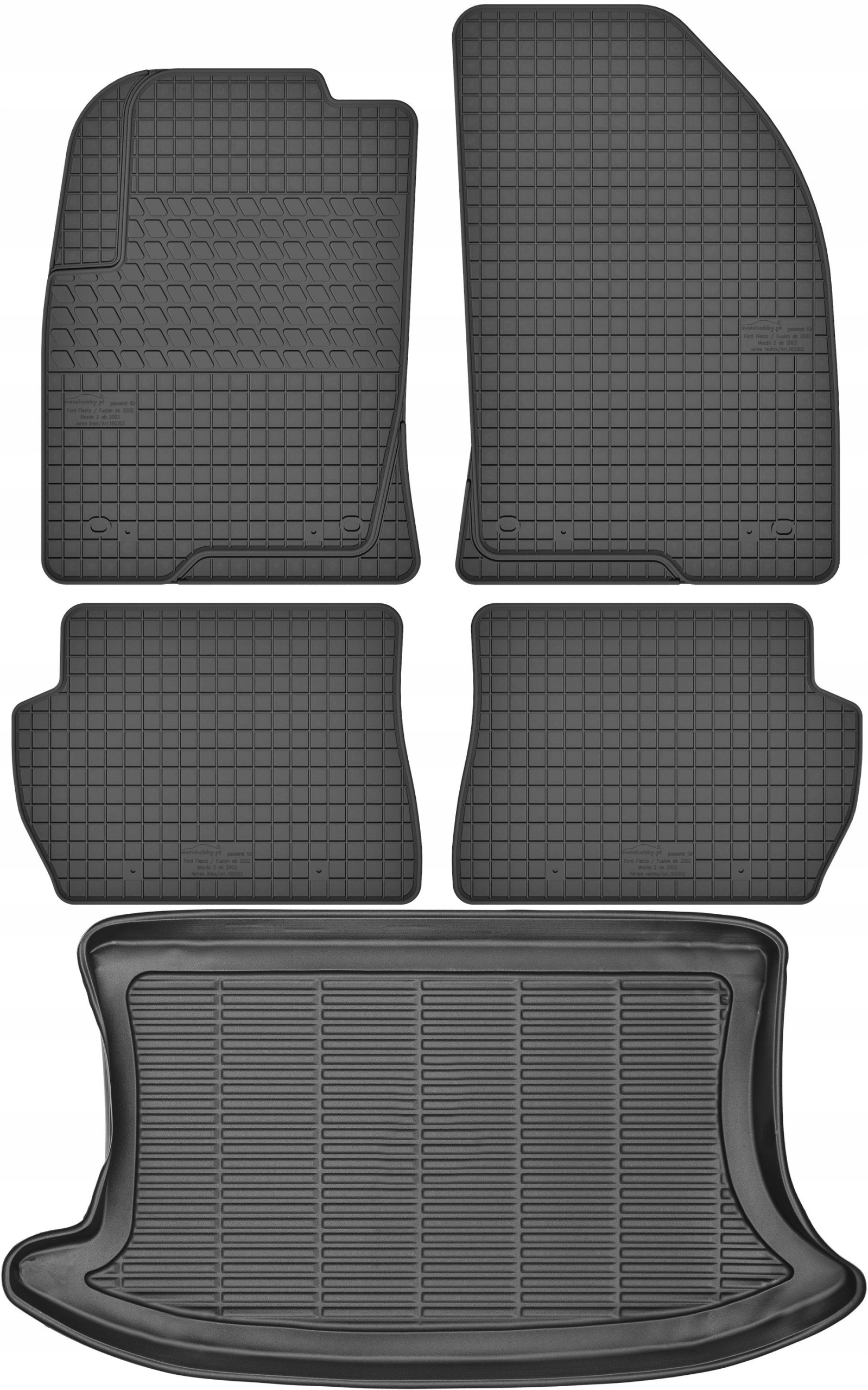 Ford Fiesta MK6 Hatchback od 2002-2008r. Zestaw Dywaniki bagażnik
