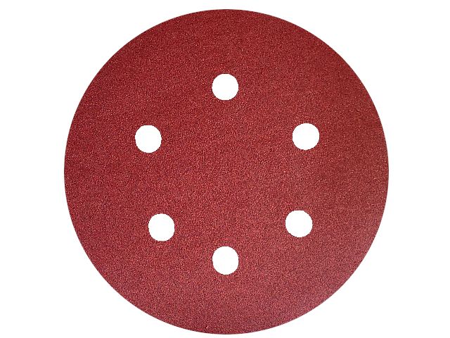 PAPIER KRĄŻKI NA RZEP fi 150 P120 6 OTWORAMI 50szt Gradacja P120