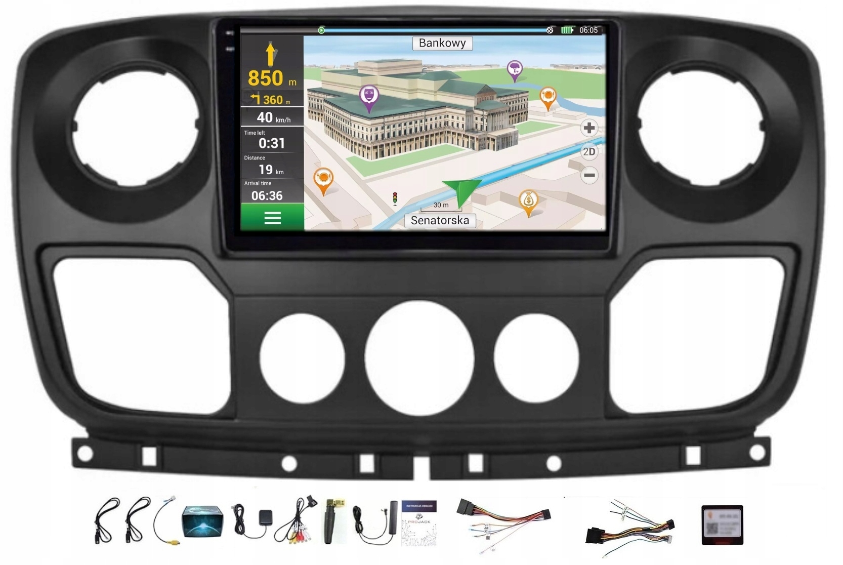 Rádio Android Navigácia Opel Movano 2010-2022 Carplay Wifi 8GB 256GB Sim