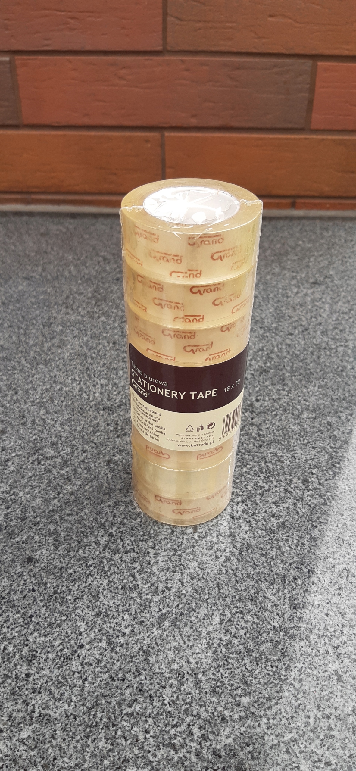 TAŚMA KLEJĄCA BIUROWA 18 mm x 30 CENA ZA 8 rolek Marka Grand