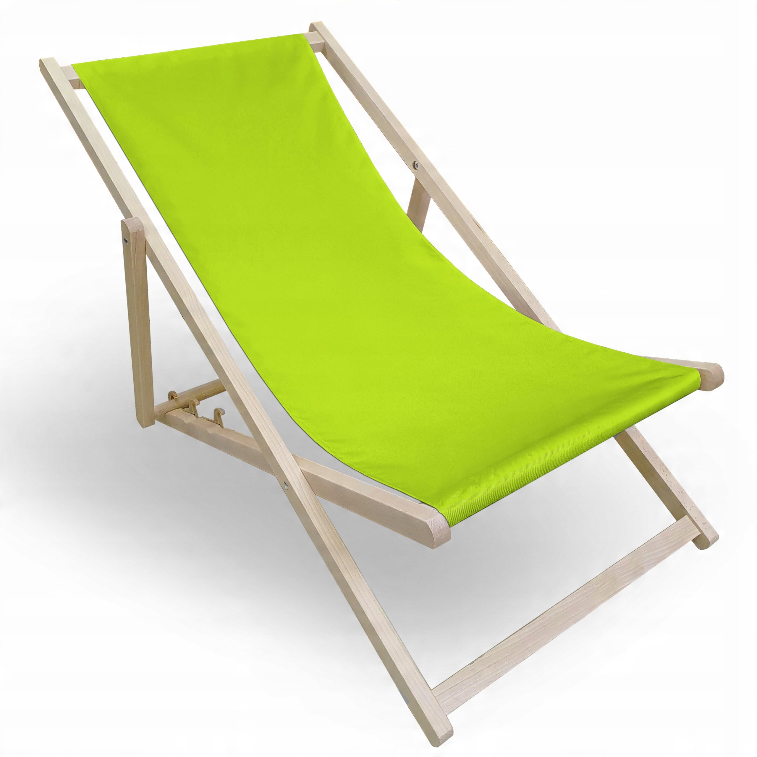 

Leżak plażowy Drewniany ogrodowy Składany limonka