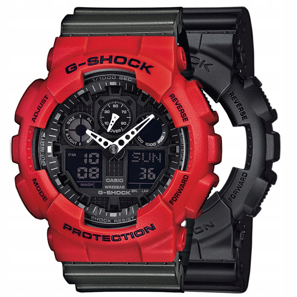 Sada G-shock GA-100-1A1ER Červená Černá