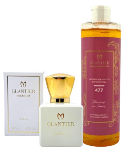 Glantier Sada Glantier 477 Parfém Premium 50 ml Olej na mytí těla