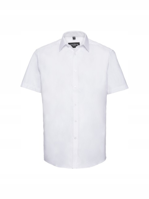 Pánská košile s krátkým rukávem s jedličkou Russell Bílá 4XL