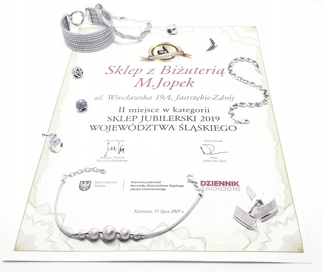 ZŁOTA ZAWIESZKA 585 KRZYŻYK DIAMENTOWANY M.JOPEK Marka M. Jopek