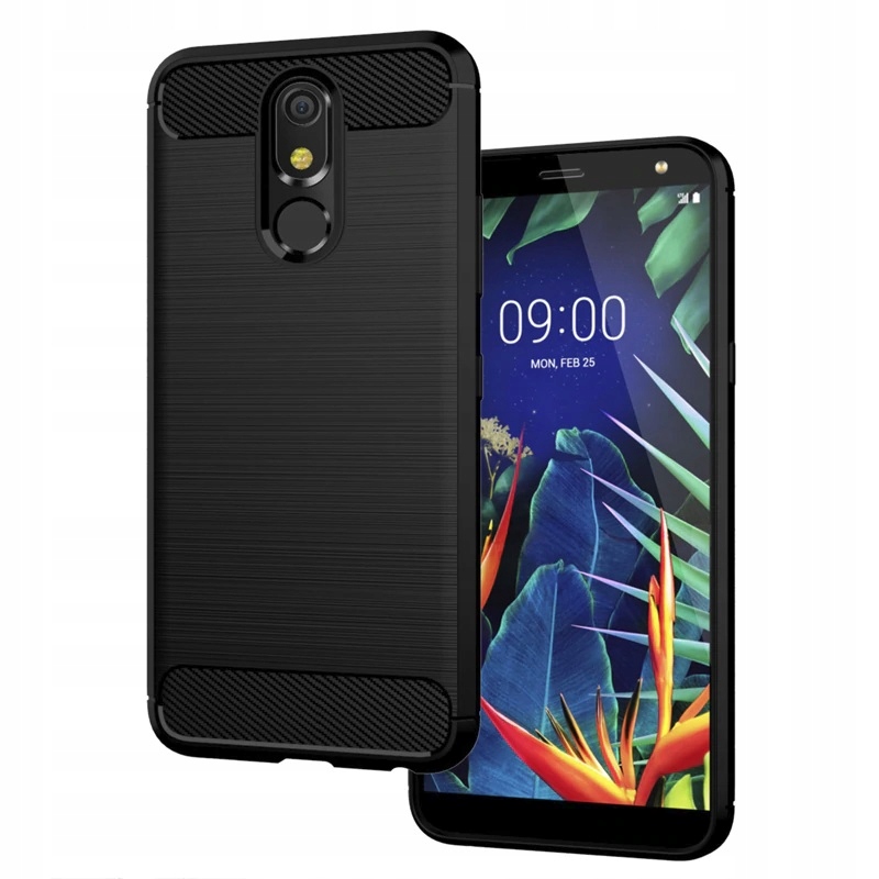 

Pancerne Etui Guma Karbon Case + Szkło do Lg K40