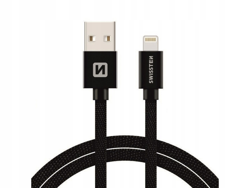 Kabel Swissten Usb Apple Lightning 1,2 m czarny