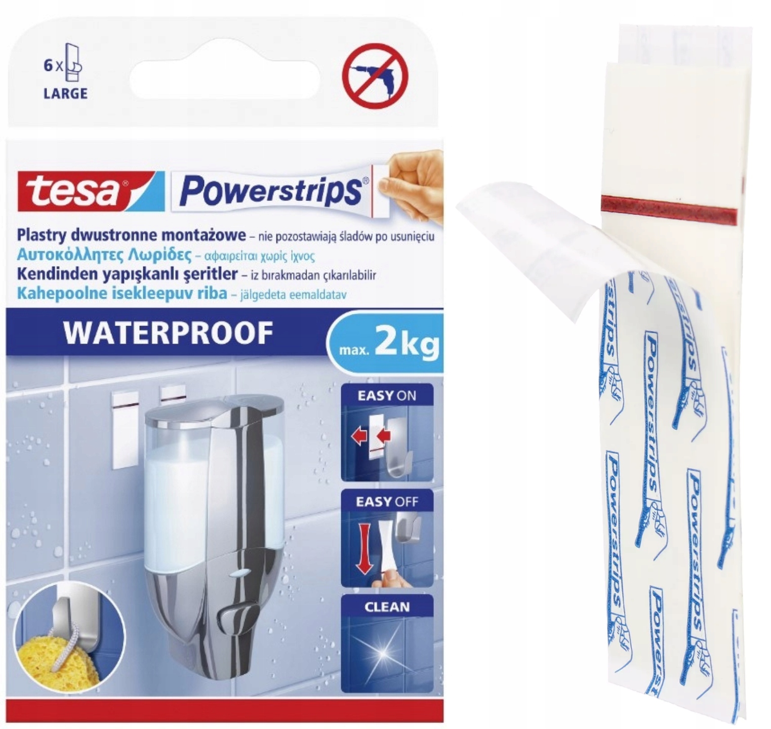 TESA PLASTRY SAMOPRZYLEPNE POWERSTRIPS WATERPROOF