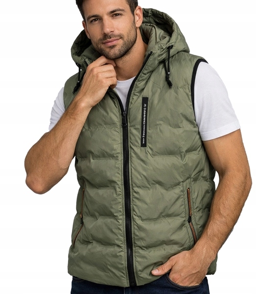 Bunda Bez Rukávů s odnímatelnou kapuce L