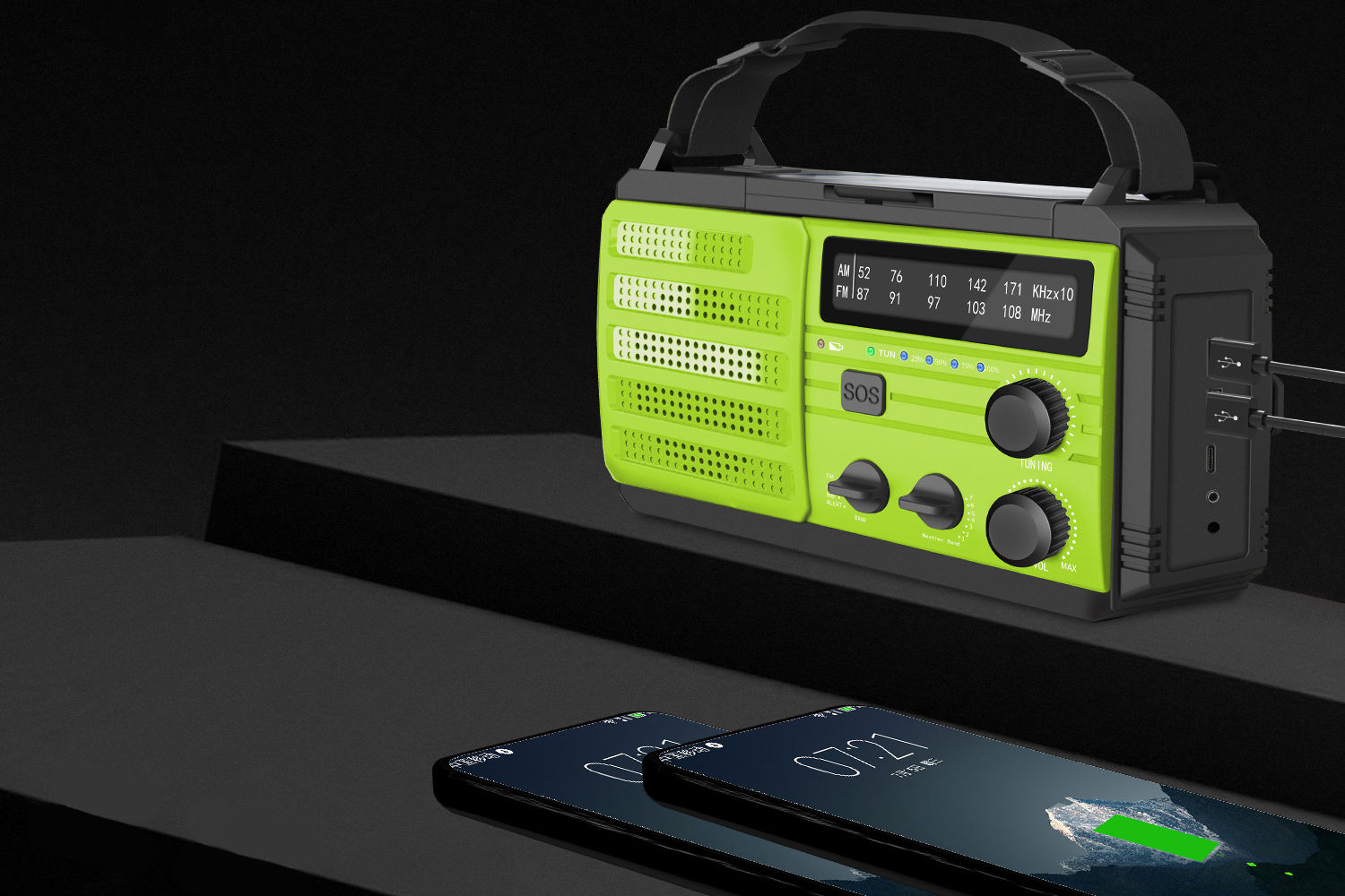 ALARMOWE RADIO SOLARNE FUNKCJA SOS LATARKA NA BIWAKI RYBY 8000MAH DYNAMO Funkcje inne