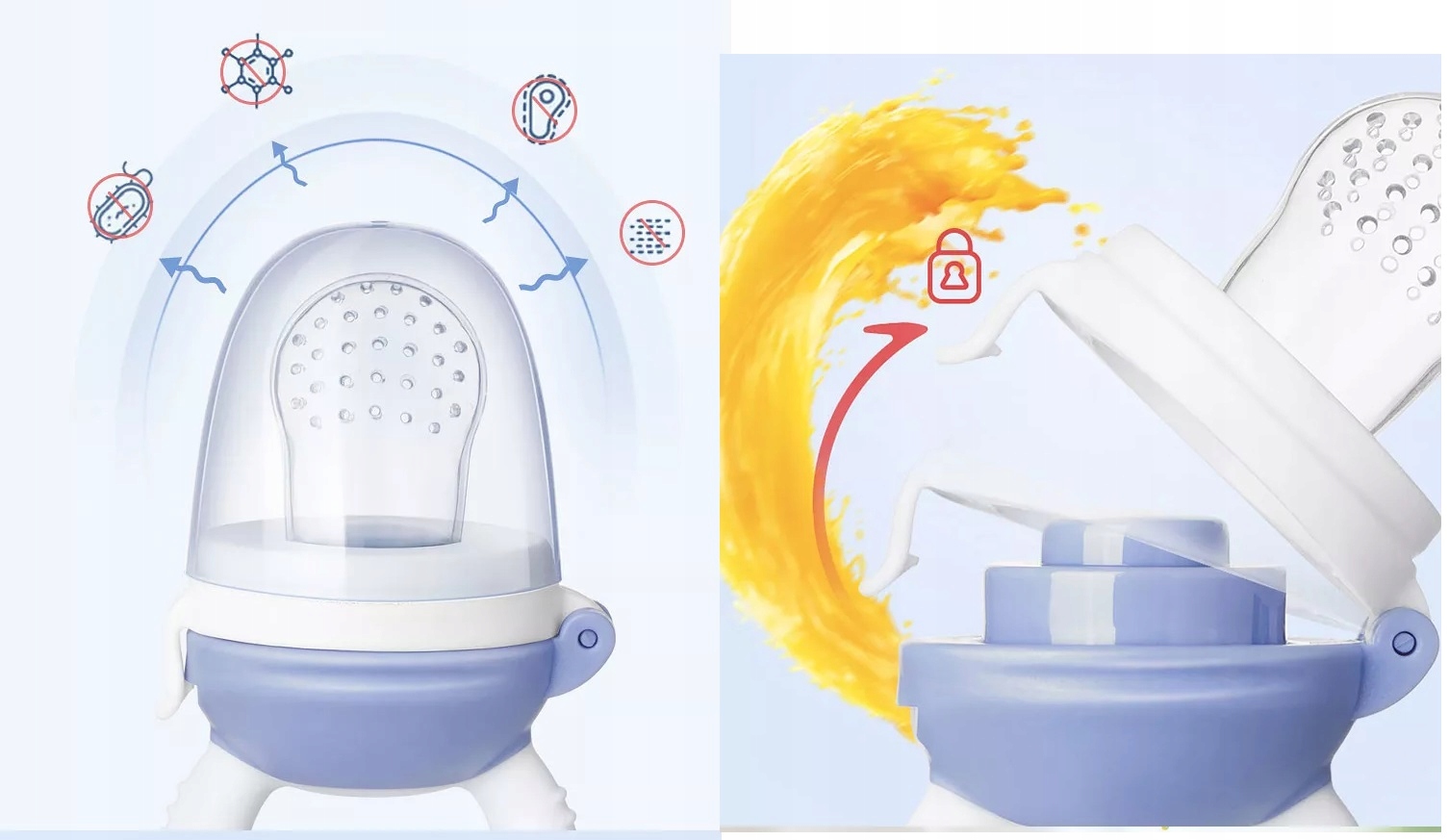 Gryzak do podawania pokarmu,owoce i warzywa BLW L Marka MilaBaby