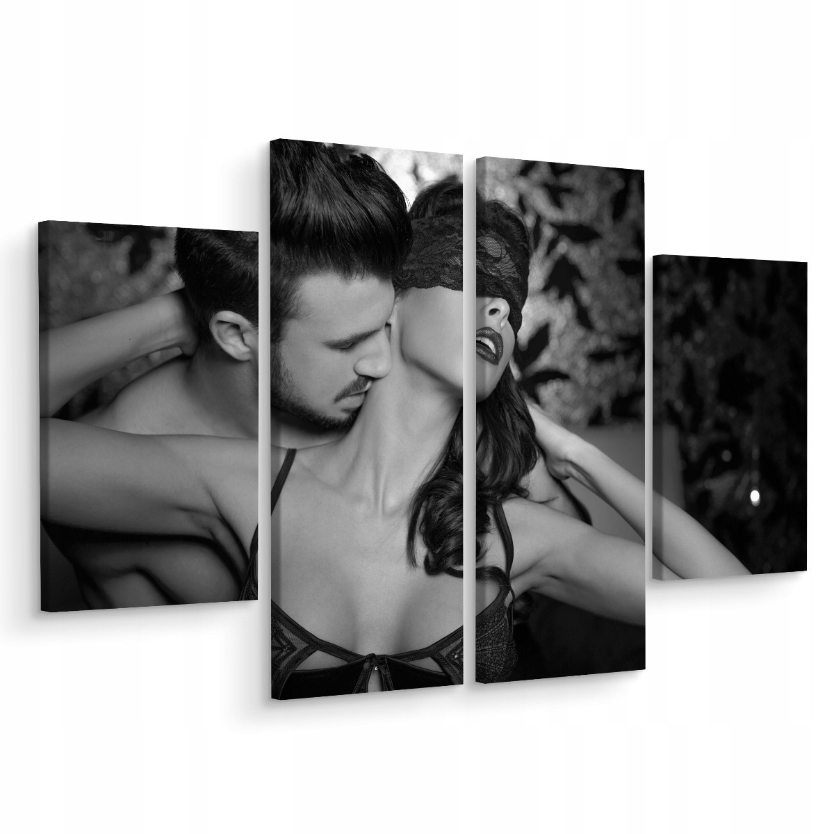 

Obraz Tetraptyk Czarno-Biała Erotyka Para 120x90